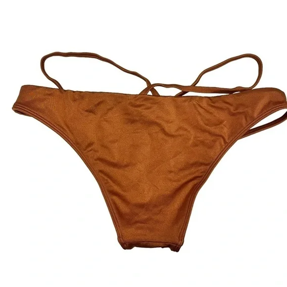 LA Hearts Copper Bikini Bottom Small New - Picture 3 of 6